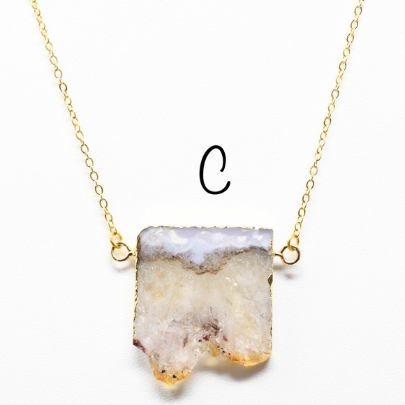 Natural Citrine Druzy Stone Necklace - Picture 6 of 6